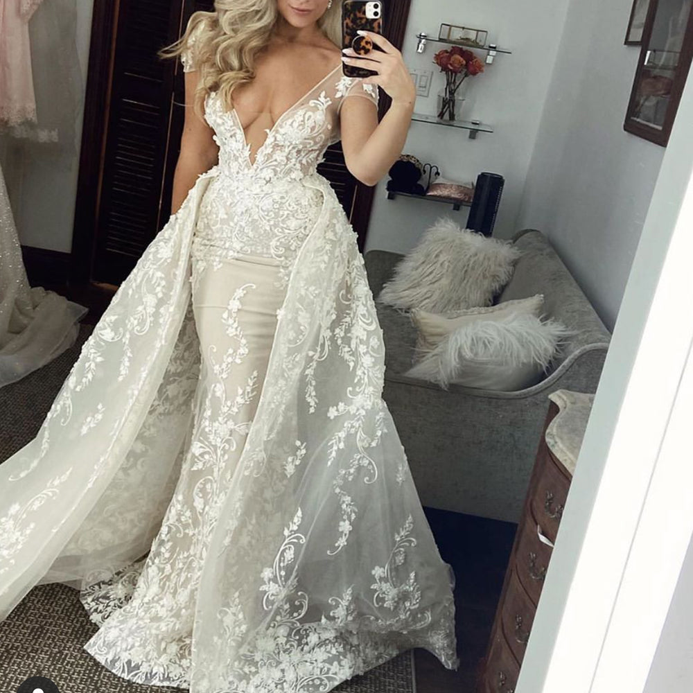 off white lace wedding dresses with ...